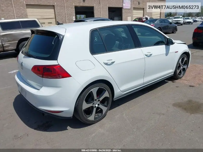 2017 Volkswagen Golf Gti Autobahn 4-Door/S 4-Door/Se 4-Door/Sport 4-Door VIN: 3VW4T7AU5HM065273 Lot: 42153958