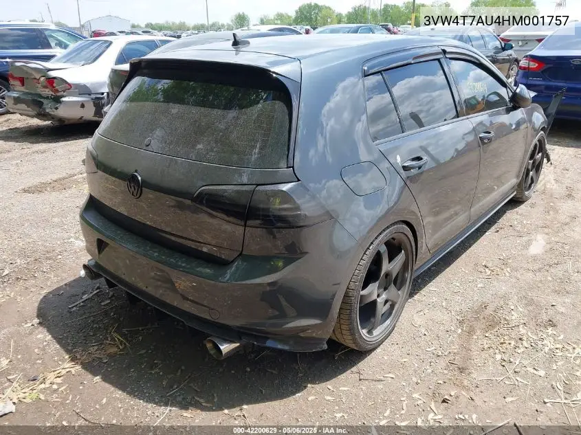 2017 Volkswagen Golf Gti S 4-Door VIN: 3VW4T7AU4HM001757 Lot: 42200629