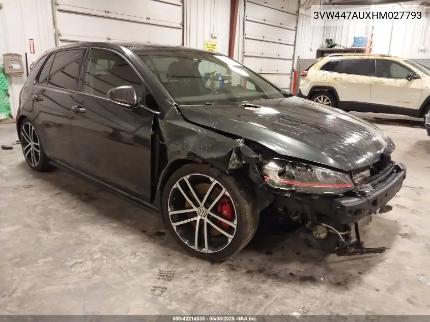 2017 Volkswagen Golf Gti Autobahn 4-Door/S 4-Door/Se 4-Door/Sport 4-Door VIN: 3VW447AUXHM027793 Lot: 42214538