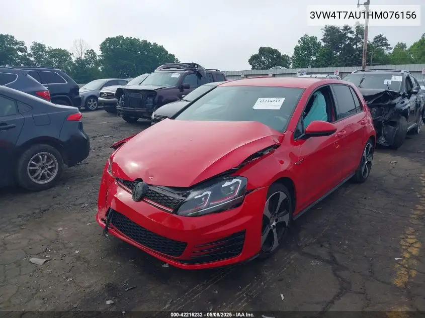 2017 Volkswagen Golf Gti Autobahn 4-Door/S 4-Door/Se 4-Door/Sport 4-Door VIN: 3VW4T7AU1HM076156 Lot: 42216232