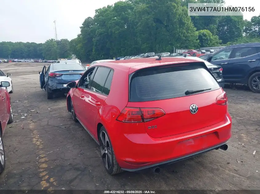 2017 Volkswagen Golf Gti Autobahn 4-Door/S 4-Door/Se 4-Door/Sport 4-Door VIN: 3VW4T7AU1HM076156 Lot: 42216232