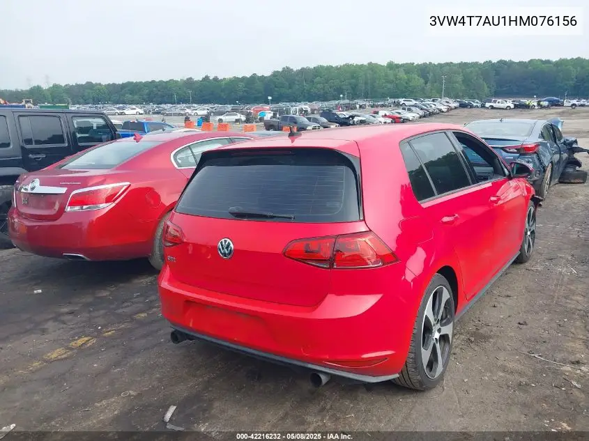 2017 Volkswagen Golf Gti Autobahn 4-Door/S 4-Door/Se 4-Door/Sport 4-Door VIN: 3VW4T7AU1HM076156 Lot: 42216232