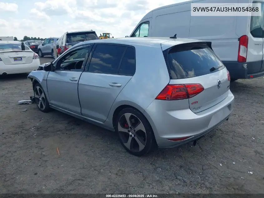 2017 Volkswagen Golf Gti Autobahn 4-Door/S 4-Door/Se 4-Door/Sport 4-Door VIN: 3VW547AU3HM054368 Lot: 42225453