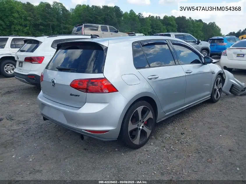 2017 Volkswagen Golf Gti Autobahn 4-Door/S 4-Door/Se 4-Door/Sport 4-Door VIN: 3VW547AU3HM054368 Lot: 42225453