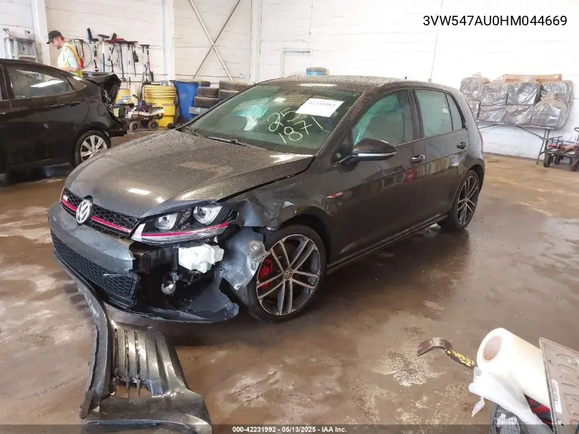2017 Volkswagen Golf Gti Autobahn 4-Door/S 4-Door/Se 4-Door/Sport 4-Door VIN: 3VW547AU0HM044669 Lot: 42231992