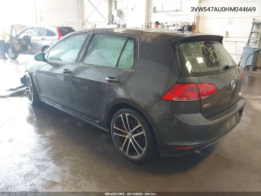 2017 Volkswagen Golf Gti Autobahn 4-Door/S 4-Door/Se 4-Door/Sport 4-Door VIN: 3VW547AU0HM044669 Lot: 42231992