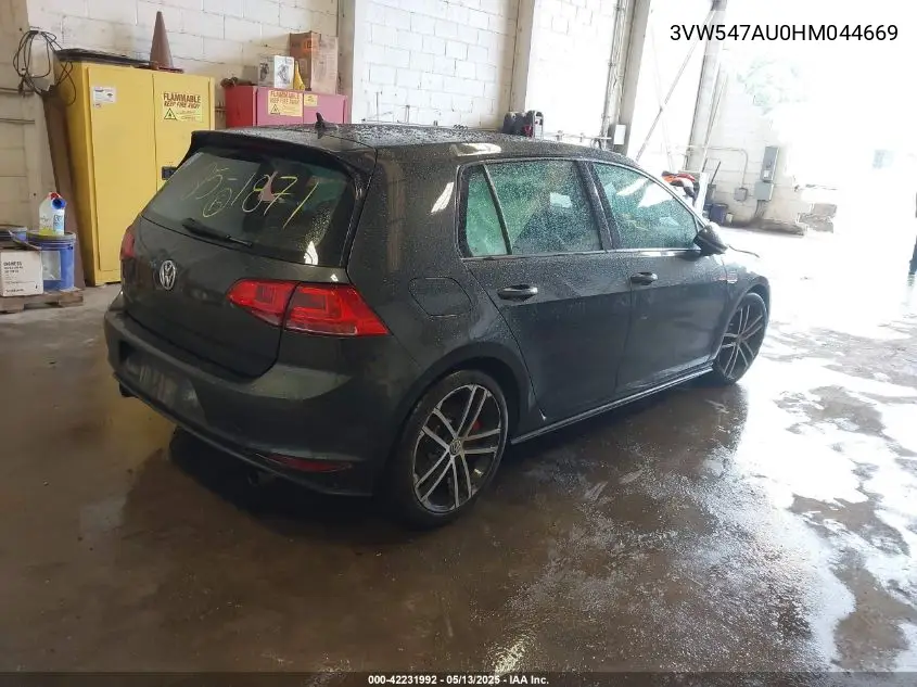 2017 Volkswagen Golf Gti Autobahn 4-Door/S 4-Door/Se 4-Door/Sport 4-Door VIN: 3VW547AU0HM044669 Lot: 42231992