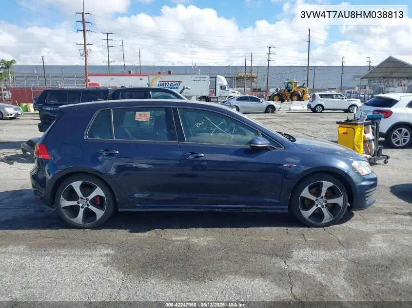 2017 Volkswagen Golf Gti Autobahn 4-Door/S 4-Door/Se 4-Door/Sport 4-Door VIN: 3VW4T7AU8HM038813 Lot: 42247950