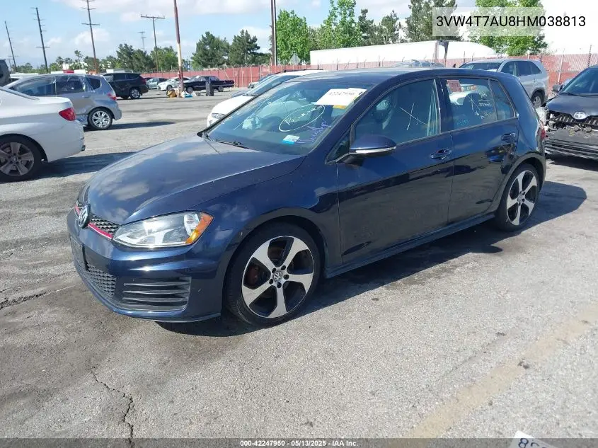 2017 Volkswagen Golf Gti Autobahn 4-Door/S 4-Door/Se 4-Door/Sport 4-Door VIN: 3VW4T7AU8HM038813 Lot: 42247950