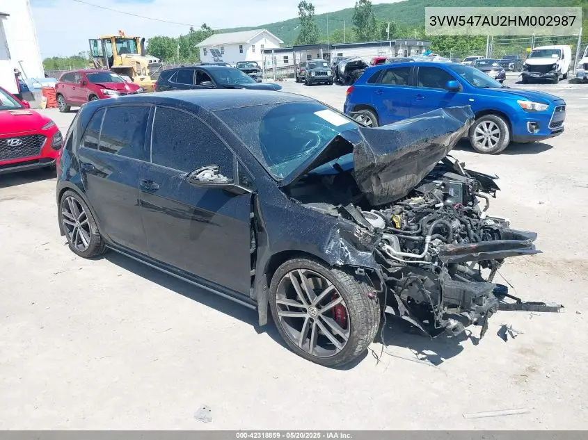 2017 Volkswagen Golf Gti Sport 4-Door VIN: 3VW547AU2HM002987 Lot: 42318859