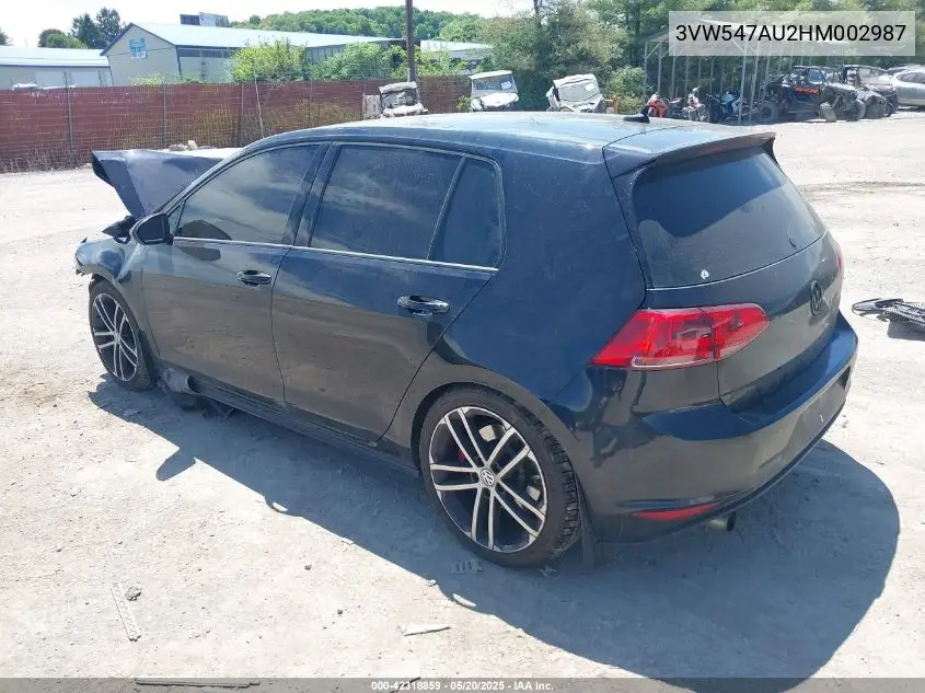 2017 Volkswagen Golf Gti Sport 4-Door VIN: 3VW547AU2HM002987 Lot: 42318859