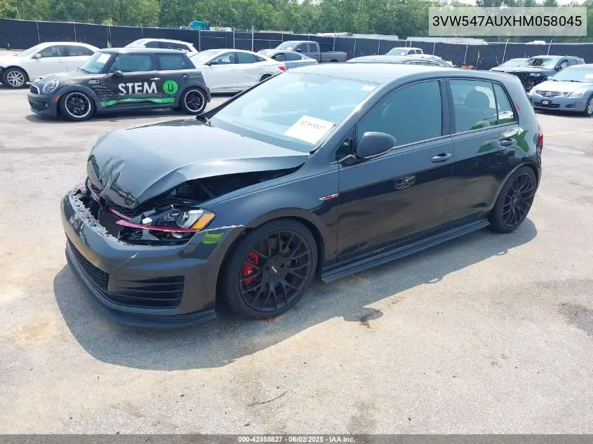 2017 Volkswagen Golf Gti Autobahn 4-Door/S 4-Door/Se 4-Door/Sport 4-Door VIN: 3VW547AUXHM058045 Lot: 42355827