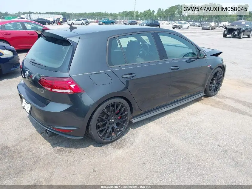 2017 Volkswagen Golf Gti Autobahn 4-Door/S 4-Door/Se 4-Door/Sport 4-Door VIN: 3VW547AUXHM058045 Lot: 42355827