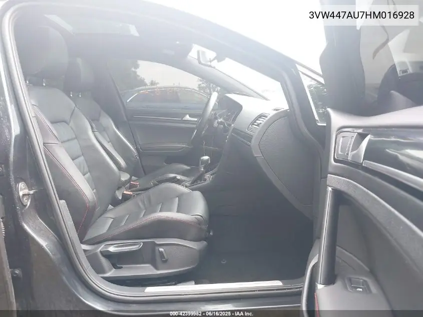 2017 Volkswagen Golf Gti Autobahn 4-Door/S 4-Door/Se 4-Door/Sport 4-Door VIN: 3VW447AU7HM016928 Lot: 42399982