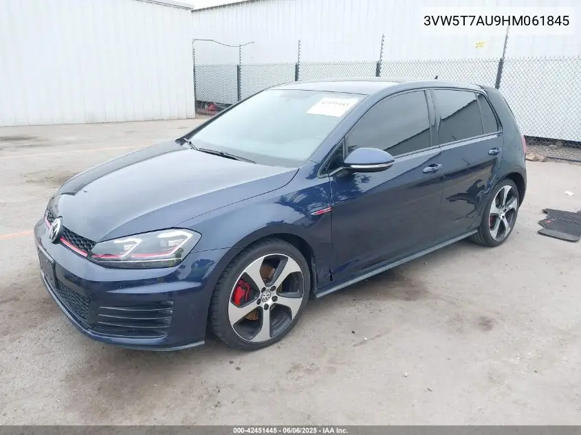 2017 Volkswagen Golf Gti Autobahn 4-Door/S 4-Door/Se 4-Door/Sport 4-Door VIN: 3VW5T7AU9HM061845 Lot: 42451445