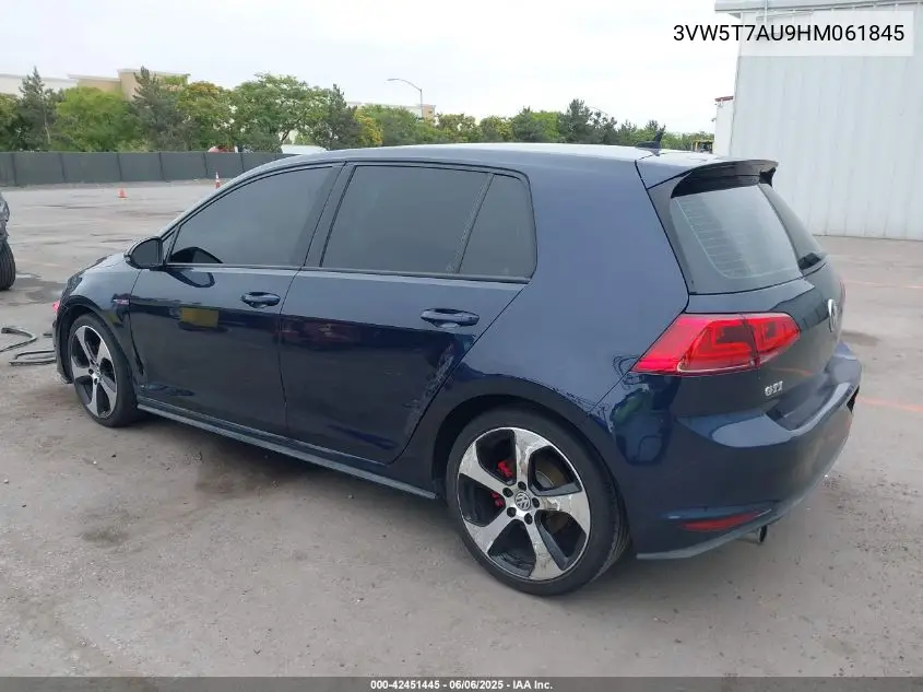 2017 Volkswagen Golf Gti Autobahn 4-Door/S 4-Door/Se 4-Door/Sport 4-Door VIN: 3VW5T7AU9HM061845 Lot: 42451445
