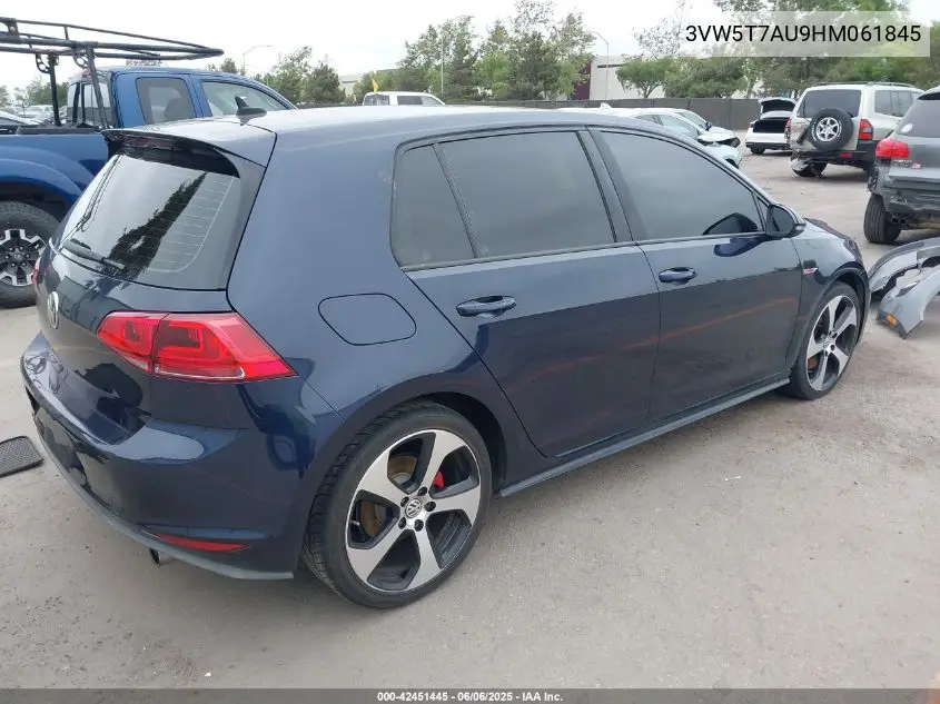2017 Volkswagen Golf Gti Autobahn 4-Door/S 4-Door/Se 4-Door/Sport 4-Door VIN: 3VW5T7AU9HM061845 Lot: 42451445