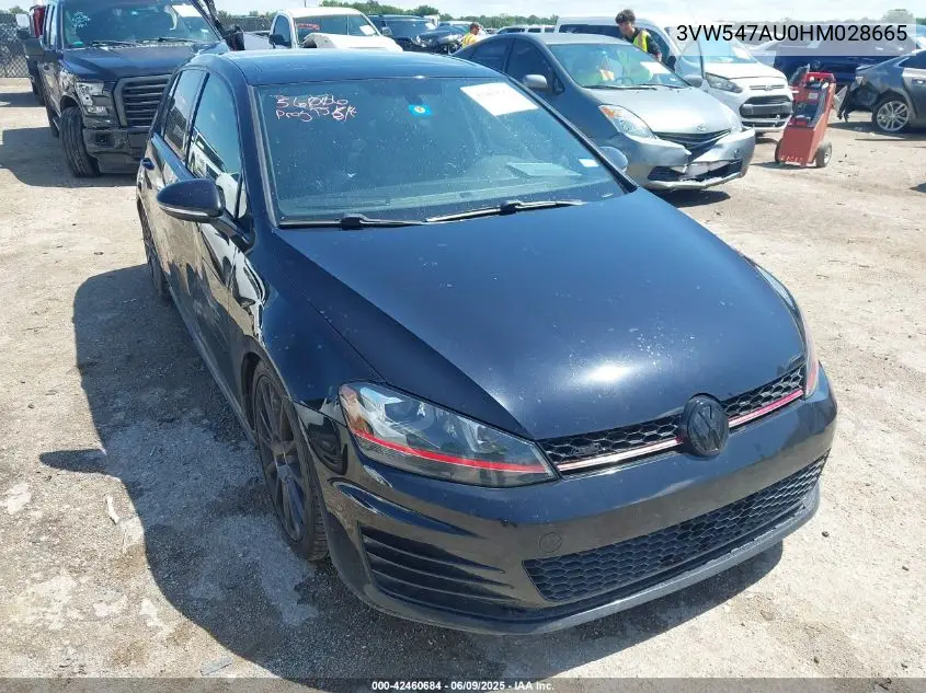 2017 Volkswagen Golf Gti Autobahn 4-Door/S 4-Door/Se 4-Door/Sport 4-Door VIN: 3VW547AU0HM028665 Lot: 42460684
