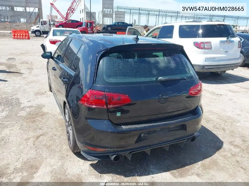 2017 Volkswagen Golf Gti Autobahn 4-Door/S 4-Door/Se 4-Door/Sport 4-Door VIN: 3VW547AU0HM028665 Lot: 42460684