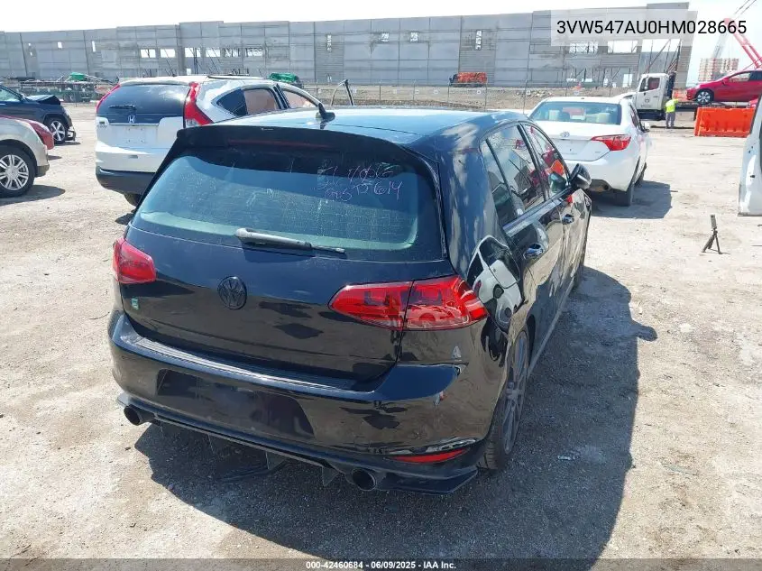 2017 Volkswagen Golf Gti Autobahn 4-Door/S 4-Door/Se 4-Door/Sport 4-Door VIN: 3VW547AU0HM028665 Lot: 42460684