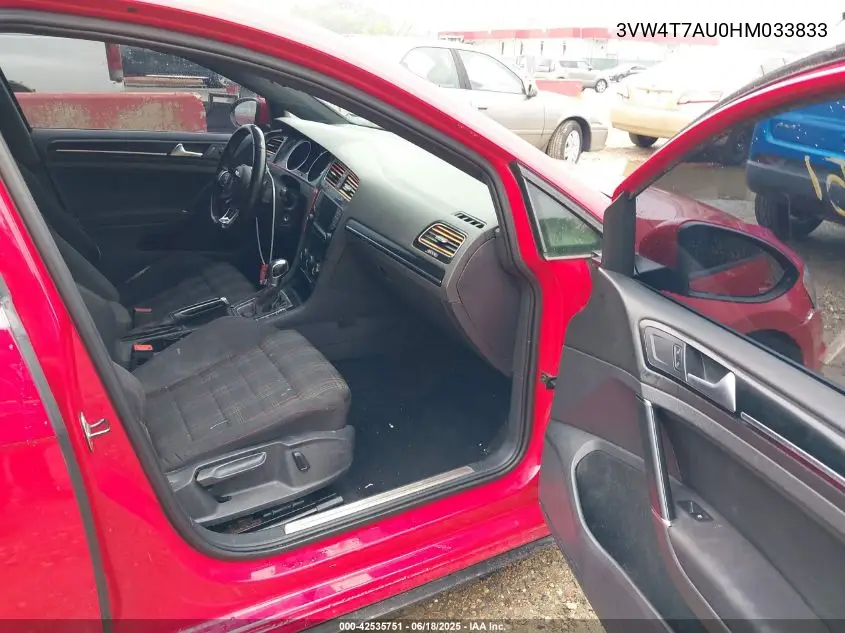 2017 Volkswagen Golf Gti Autobahn 4-Door/S 4-Door/Se 4-Door/Sport 4-Door VIN: 3VW4T7AU0HM033833 Lot: 42535751