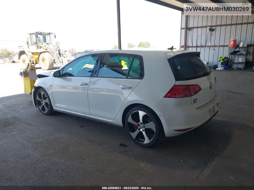2017 Volkswagen Golf Gti Autobahn 4-Door/S 4-Door/Se 4-Door/Sport 4-Door VIN: 3VW447AU8HM030269 Lot: 42565821