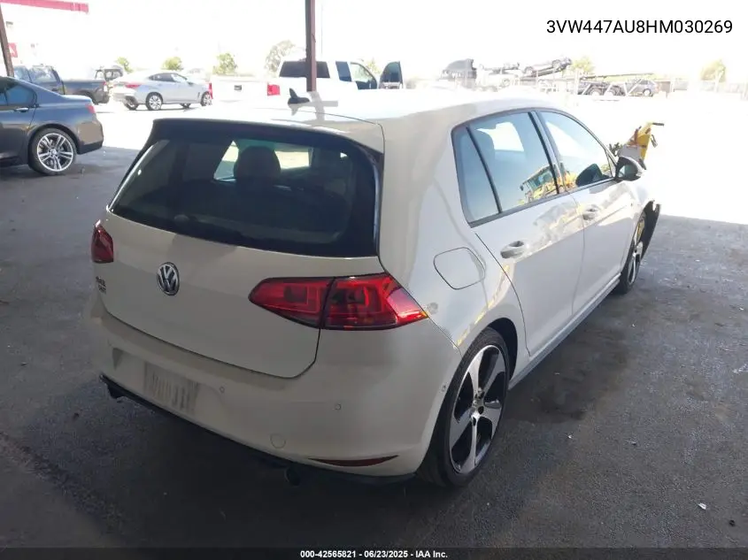 2017 Volkswagen Golf Gti Autobahn 4-Door/S 4-Door/Se 4-Door/Sport 4-Door VIN: 3VW447AU8HM030269 Lot: 42565821