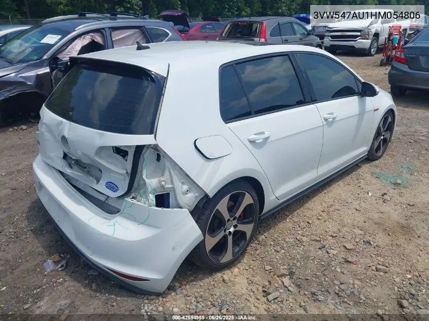 2017 Volkswagen Golf Gti Autobahn 4-Door/S 4-Door/Se 4-Door/Sport 4-Door VIN: 3VW547AU1HM054806 Lot: 42594955