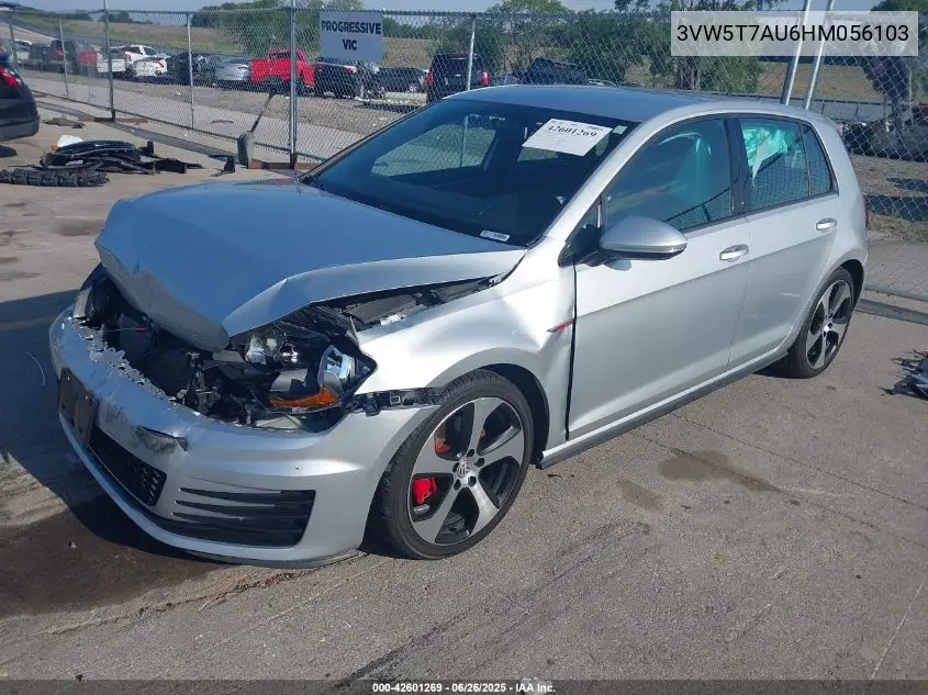 2017 Volkswagen Golf Gti Autobahn 4-Door/S 4-Door/Se 4-Door/Sport 4-Door VIN: 3VW5T7AU6HM056103 Lot: 42601269