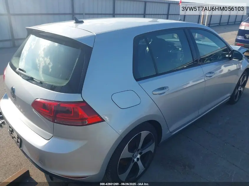 2017 Volkswagen Golf Gti Autobahn 4-Door/S 4-Door/Se 4-Door/Sport 4-Door VIN: 3VW5T7AU6HM056103 Lot: 42601269