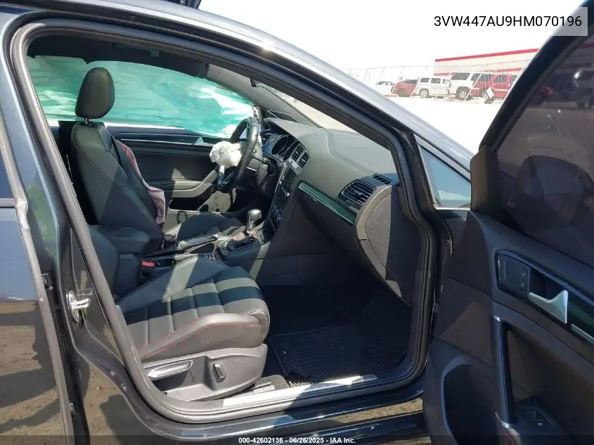 2017 Volkswagen Golf Gti Autobahn 4-Door/S 4-Door/Se 4-Door/Sport 4-Door VIN: 3VW447AU9HM070196 Lot: 42602136