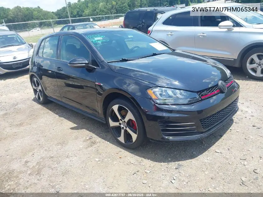2017 Volkswagen Golf Gti Autobahn 4-Door/S 4-Door/Se 4-Door/Sport 4-Door VIN: 3VW5T7AU7HM065344 Lot: 42617757