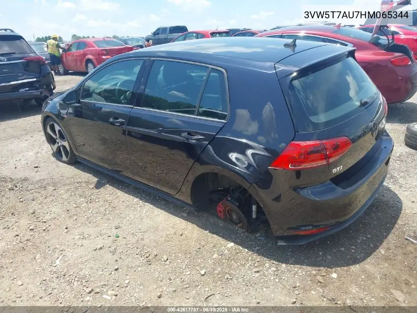 2017 Volkswagen Golf Gti Autobahn 4-Door/S 4-Door/Se 4-Door/Sport 4-Door VIN: 3VW5T7AU7HM065344 Lot: 42617757