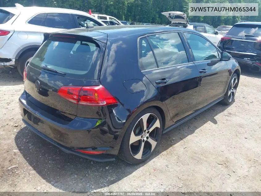 2017 Volkswagen Golf Gti Autobahn 4-Door/S 4-Door/Se 4-Door/Sport 4-Door VIN: 3VW5T7AU7HM065344 Lot: 42617757