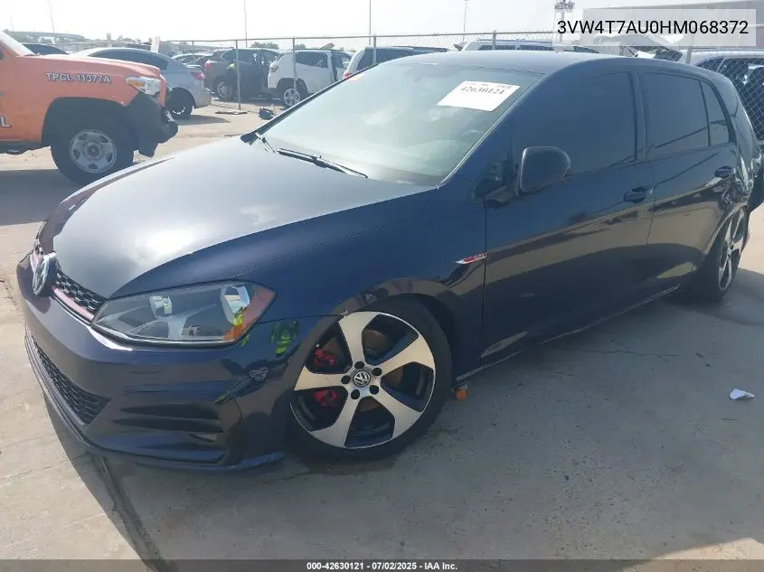 2017 Volkswagen Golf Gti Autobahn 4-Door/S 4-Door/Se 4-Door/Sport 4-Door VIN: 3VW4T7AU0HM068372 Lot: 42630121