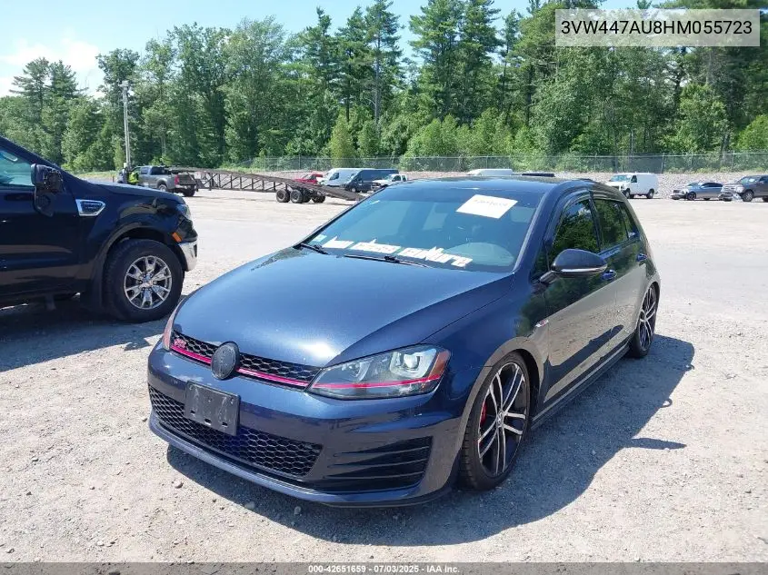 2017 Volkswagen Golf Gti Autobahn 4-Door/S 4-Door/Se 4-Door/Sport 4-Door VIN: 3VW447AU8HM055723 Lot: 42651659