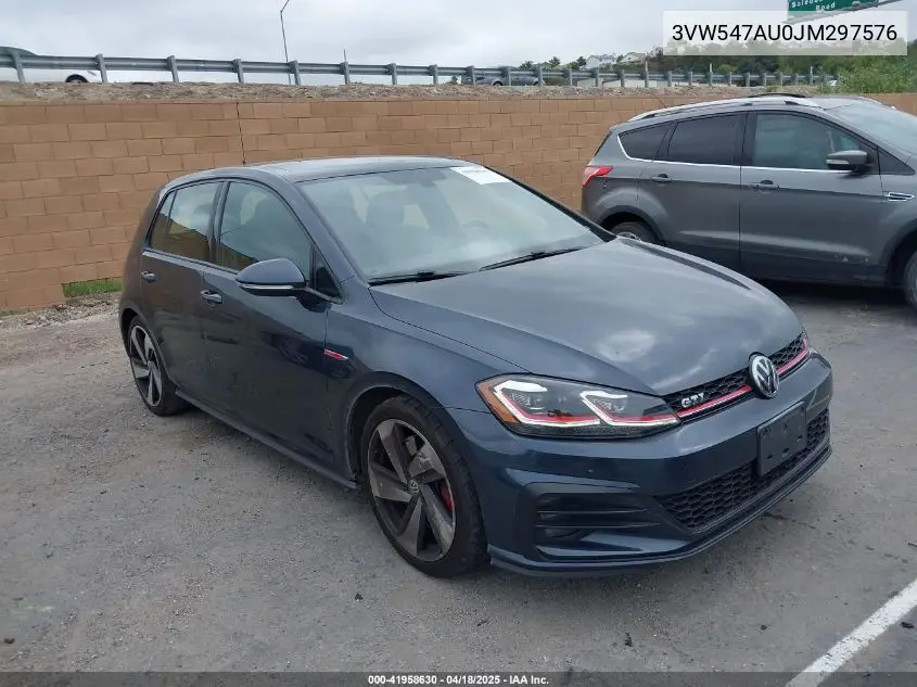 2018 Volkswagen Golf Gti 2.0T Autobahn/2.0T S/2.0T Se VIN: 3VW547AU0JM297576 Lot: 41958630