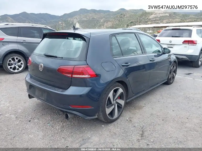 2018 Volkswagen Golf Gti 2.0T Autobahn/2.0T S/2.0T Se VIN: 3VW547AU0JM297576 Lot: 41958630