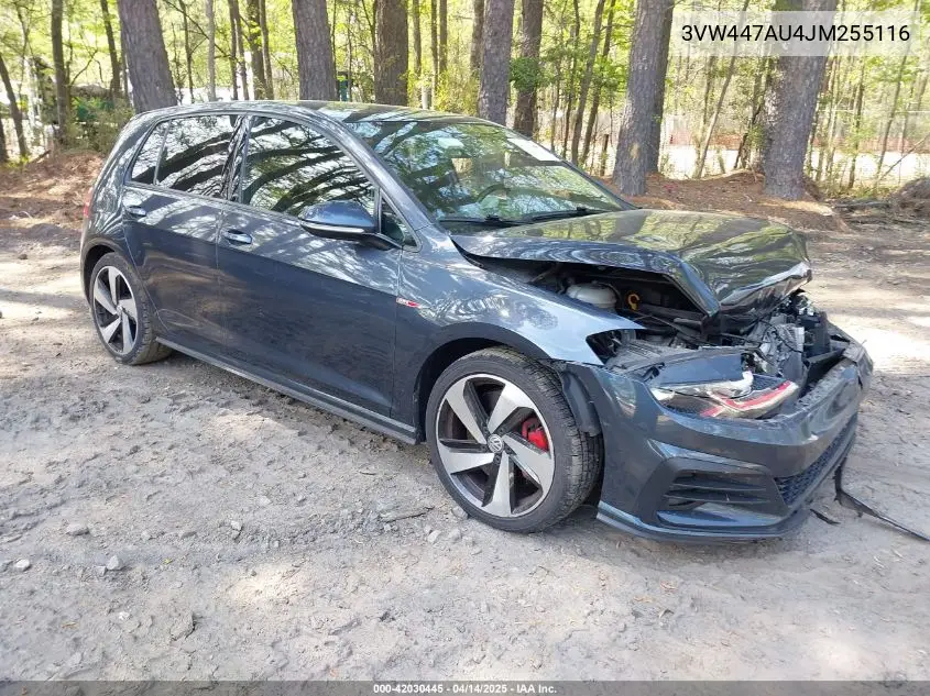 2018 Volkswagen Golf Gti 2.0T Autobahn/2.0T S/2.0T Se VIN: 3VW447AU4JM255116 Lot: 42030445