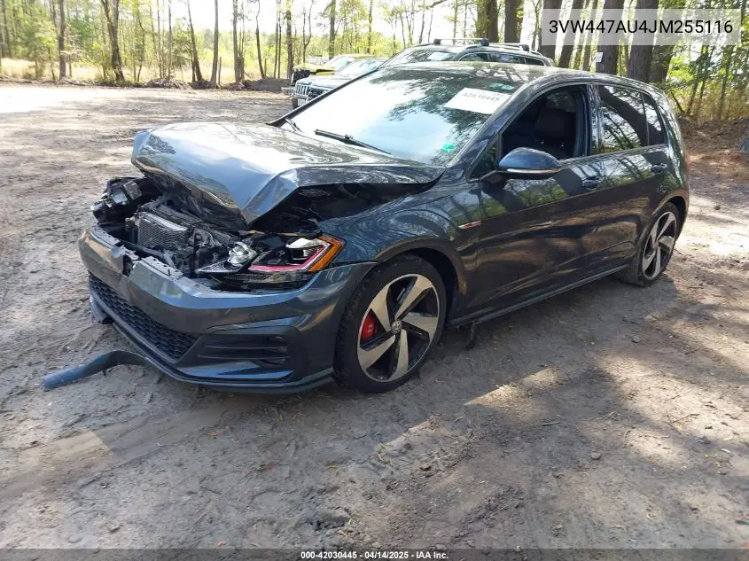 2018 Volkswagen Golf Gti 2.0T Autobahn/2.0T S/2.0T Se VIN: 3VW447AU4JM255116 Lot: 42030445