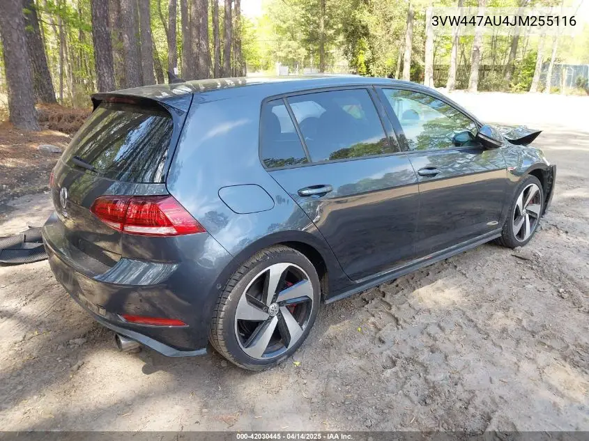 2018 Volkswagen Golf Gti 2.0T Autobahn/2.0T S/2.0T Se VIN: 3VW447AU4JM255116 Lot: 42030445