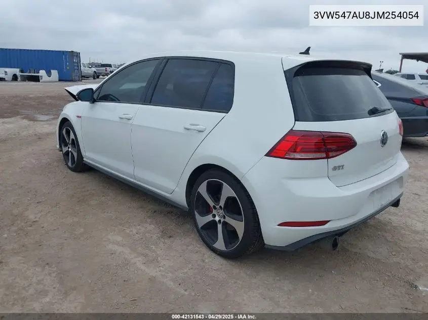 2018 Volkswagen Golf Gti 2.0T Autobahn/2.0T S/2.0T Se VIN: 3VW547AU8JM254054 Lot: 42131543