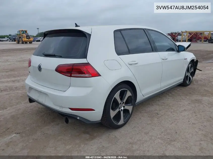 2018 Volkswagen Golf Gti 2.0T Autobahn/2.0T S/2.0T Se VIN: 3VW547AU8JM254054 Lot: 42131543