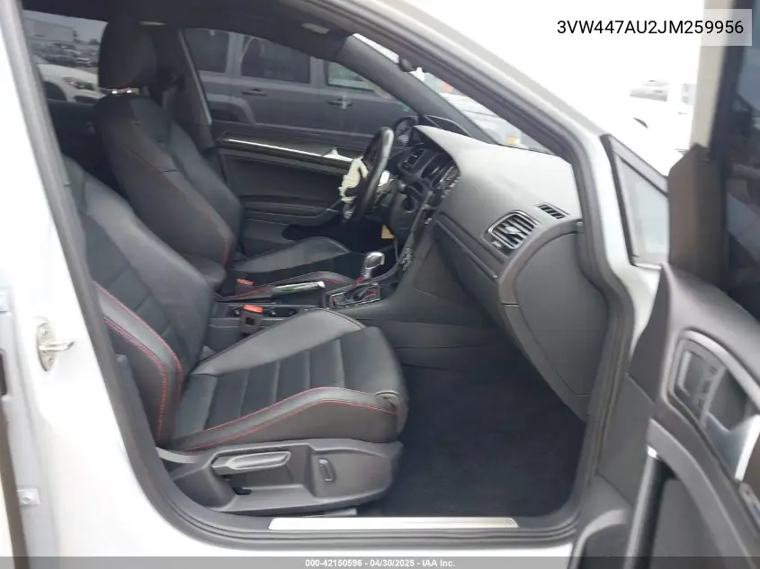 2018 Volkswagen Golf Gti 2.0T Autobahn/2.0T S/2.0T Se VIN: 3VW447AU2JM259956 Lot: 42150596