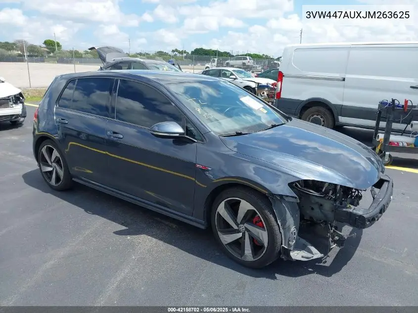2018 Volkswagen Golf Gti 2.0T Autobahn/2.0T S/2.0T Se VIN: 3VW447AUXJM263625 Lot: 42158702