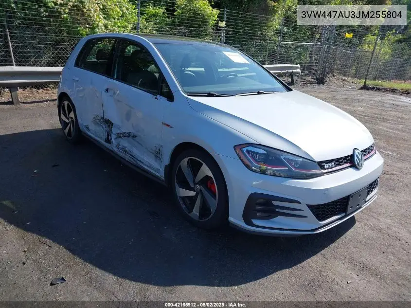 2018 Volkswagen Golf Gti 2.0T Autobahn/2.0T S/2.0T Se VIN: 3VW447AU3JM255804 Lot: 42165912
