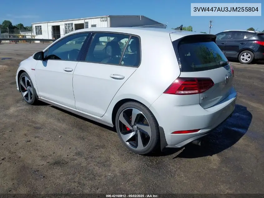 2018 Volkswagen Golf Gti 2.0T Autobahn/2.0T S/2.0T Se VIN: 3VW447AU3JM255804 Lot: 42165912