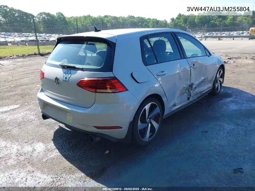 2018 Volkswagen Golf Gti 2.0T Autobahn/2.0T S/2.0T Se VIN: 3VW447AU3JM255804 Lot: 42165912