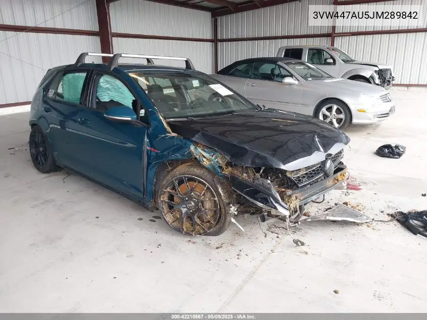 2018 Volkswagen Golf Gti 2.0T Autobahn/2.0T S/2.0T Se VIN: 3VW447AU5JM289842 Lot: 42210567
