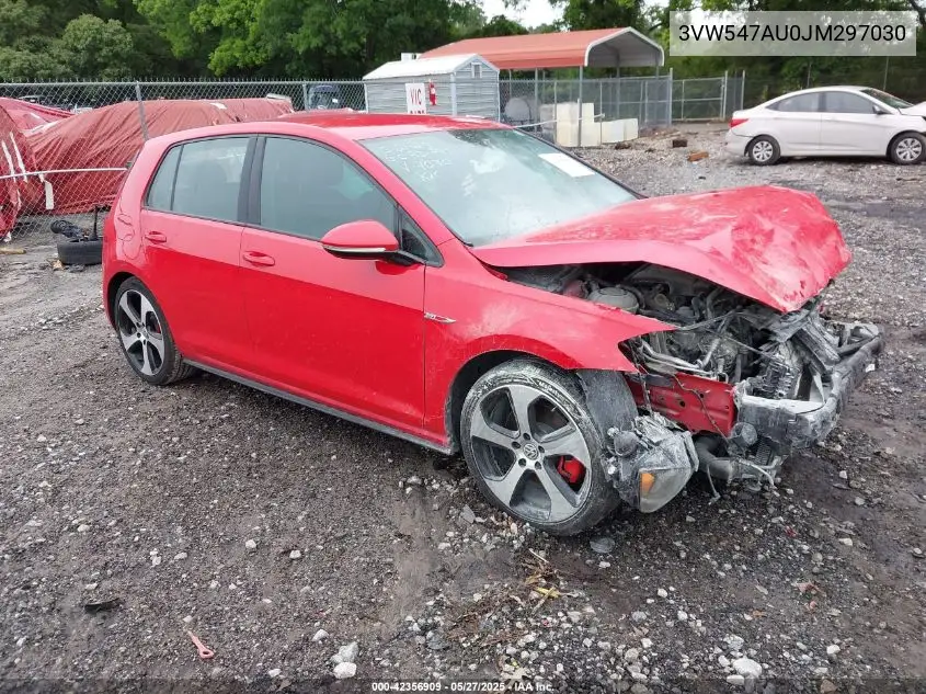 2018 Volkswagen Golf Gti 2.0T Autobahn/2.0T S/2.0T Se VIN: 3VW547AU0JM297030 Lot: 42356909